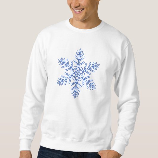 Blauer Schneeflocken Sweatshirt (Vorderseite)