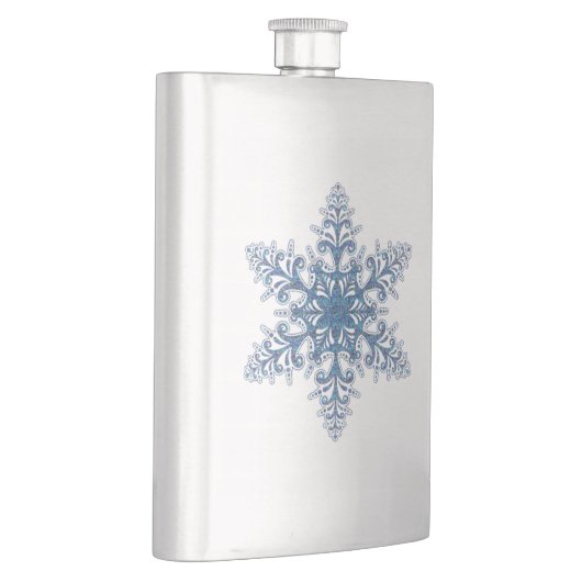 Blauer Schneeflockenkolben Flachmann (Rechts)