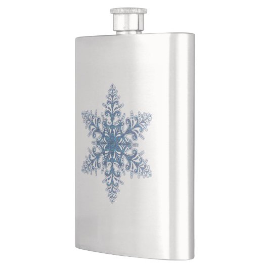 Blauer Schneeflockenkolben Flachmann (Links)