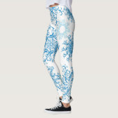 Blauer Schneeflockenmuster Leggings (Links)