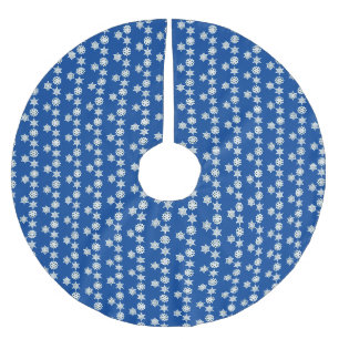 Blauer Schneeflockenrock Polyester Weihnachtsbaumdecke