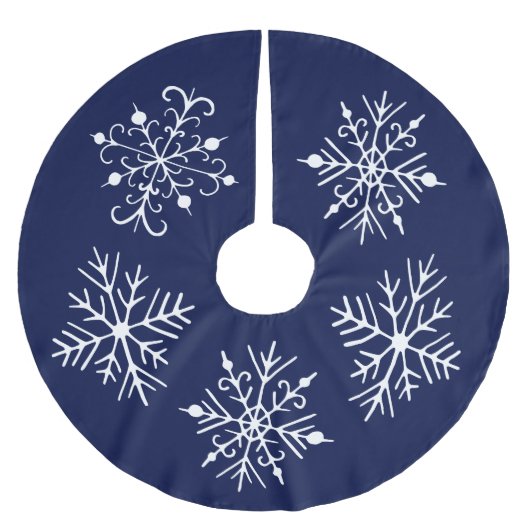 Blauer Schneeklocken-Weihnachtsbaum-Unterrock Polyester Weihnachtsbaumdecke (Vorderseite)