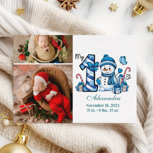Blauer Schneemann 2 Foto  Erstes Weihnachten