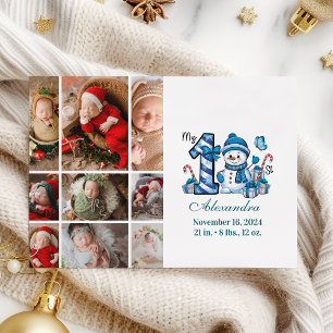 Blauer Schneemann 9 Foto  Erstes Weihnachten