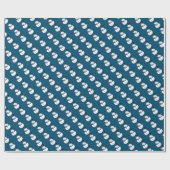 Blauer Schneemann, festlich Geschenkpapier (Flach)