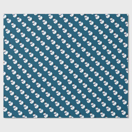 Blauer Schneemann, festlich Geschenkpapier (Flach)