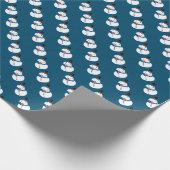 Blauer Schneemann, festlich Geschenkpapier (Ecke)