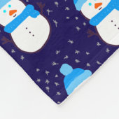 Blauer Schneemann in Flurry Fleecedecke (Ecke)