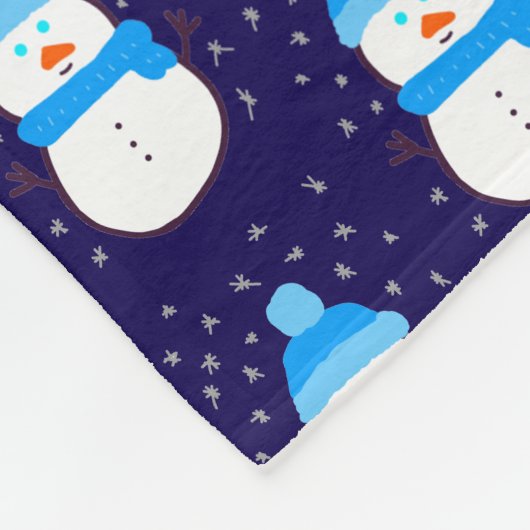 Blauer Schneemann in Flurry Fleecedecke (Ecke)