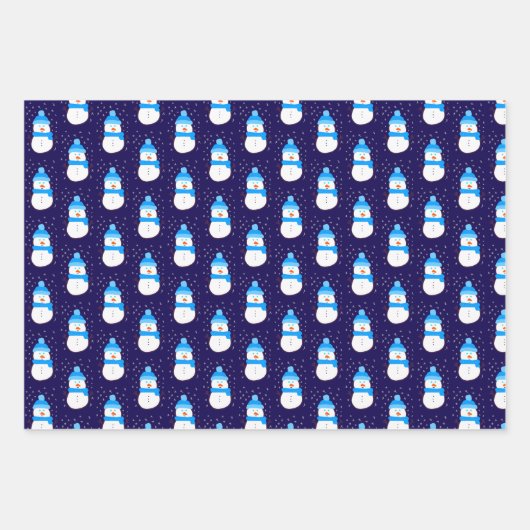 Blauer Schneemann in Flurry Geschenkpapier Set (Vorderseite 3)