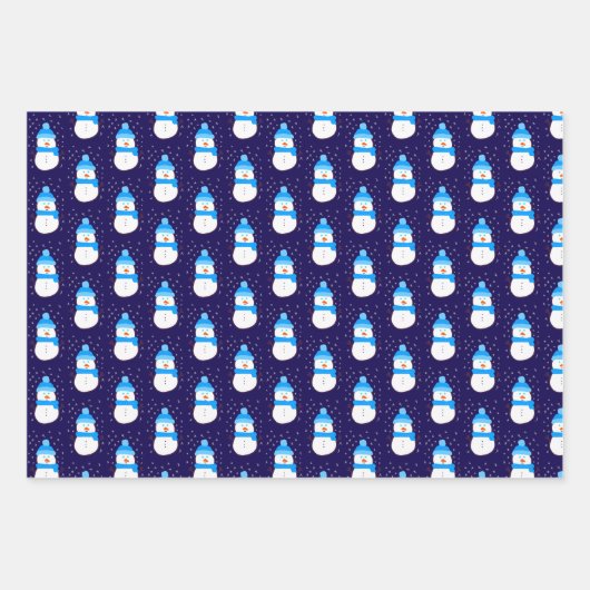 Blauer Schneemann in Flurry Geschenkpapier Set (Vorderseite 2)