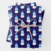 Blauer Schneemann in Flurry Geschenkpapier Set (Beispiel)