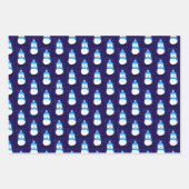 Blauer Schneemann in Flurry Geschenkpapier Set (Vorderseite)