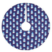 Blauer Schneemann in Flurry Polyester Weihnachtsbaumdecke (Vorderseite)