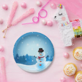 Blauer Schneemann Pappteller (Party)