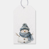 Blauer Schneemann Weihnachten Geschenkanhänger (Rückseite)