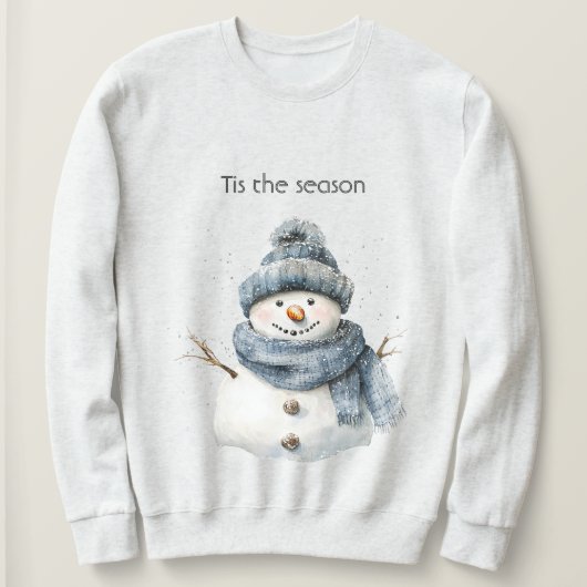 Blauer Schneemann Weihnachten Sweatshirt (Design vorne)