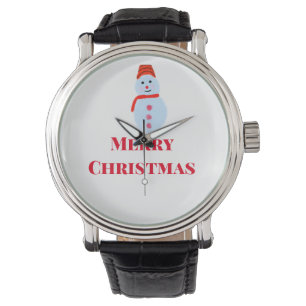 Blauer Schneemann Weihnachten Weihnachten hinzufüg Armbanduhr