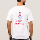 Blauer Schneemann Weihnachten Weihnachten hinzufüg T-Shirt (Rückseite)