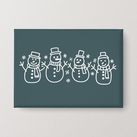 Blauer Schneemann Weihnachten Winter Fest Xmas Button (Vorderseite)