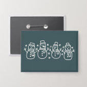 Blauer Schneemann Weihnachten Winter Fest Xmas Button (Vorderseite/Rückseite)