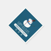 Blauer Schneemann, Weihnachts-Party Serviette (Ecke)