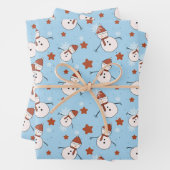 Blauer Schneemann Weihnachtspapier Geschenkpapier Set (Beispiel)