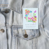 Blauer Schnitt der Ribbon Floral Button (Insitu)