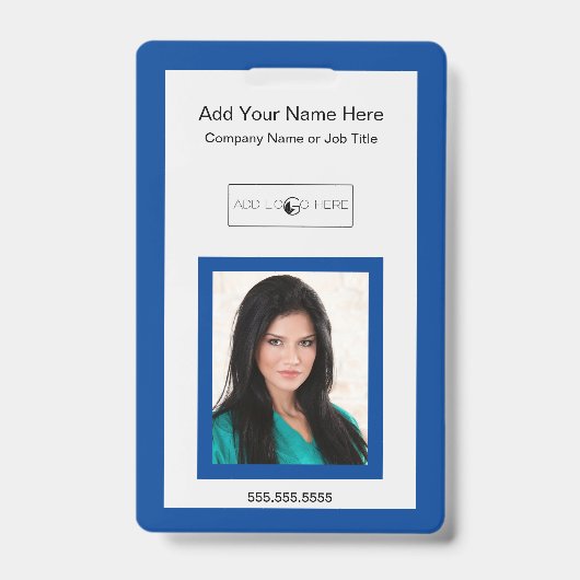 Blauer Schnitt mit Logo-Identifikation Abzeichen h Ausweis (Front)