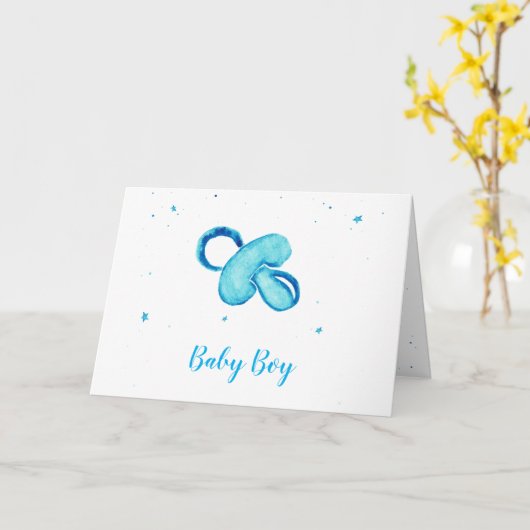 Blauer Schnuller Karte (Gelbe Blume)