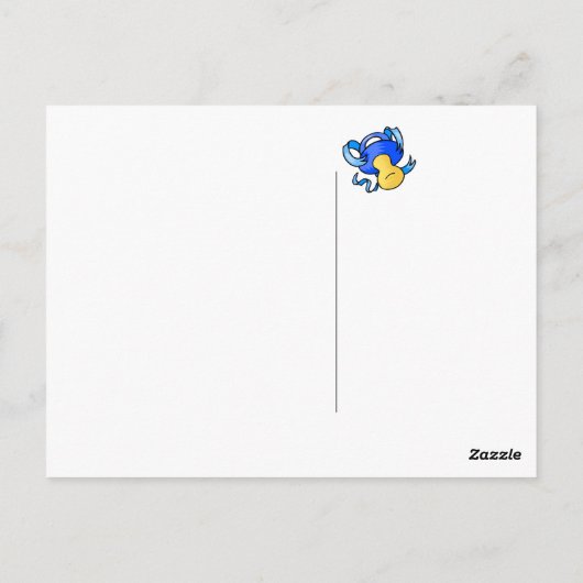 blauer Schnuller Postkarte (Rückseite)