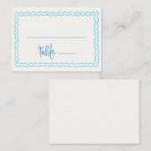 Blauer Schnürrahmen mit weißer Hand Platzkarte (Vorne/Hinten)