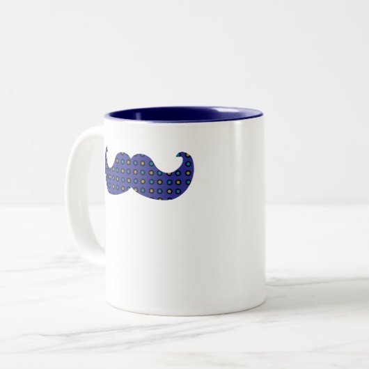 Blauer Schnurrbart Zweifarbige Tasse (Vorderseite Links)