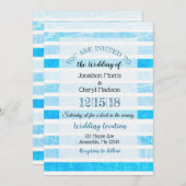 Blauer Schnürsenkel Einladung (Vorne/Hinten)