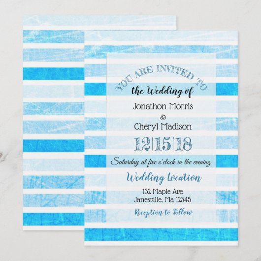 Blauer Schnürsenkel Einladung (Vorne/Hinten)