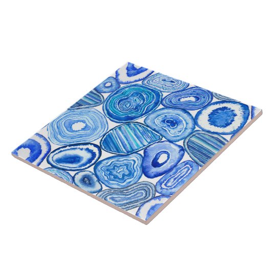 Blauer Schnürsenkel Fliese (Seite)