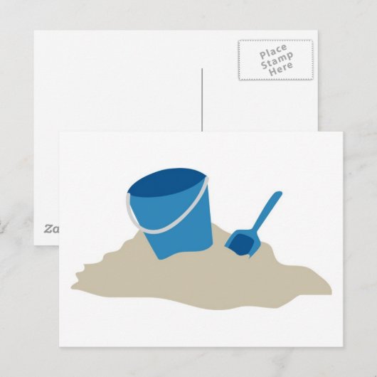 Blauer Schott und Pail Postkarte (Vorne/Hinten)