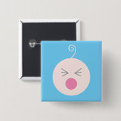 Blauer Schrei-Baby-Knopf Button (Vorne & Hinten)