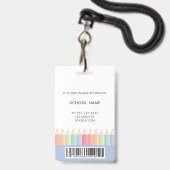 Blauer Schul-Lehrer-Barcode-Photoausweis Ausweis (Rückseite mit Lanyard)