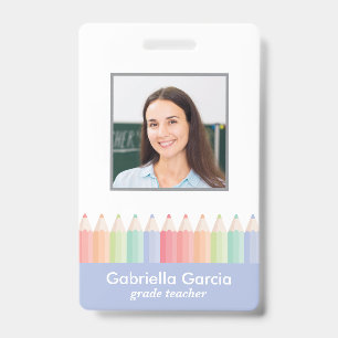 Blauer Schul-Lehrer-Barcode-Photoausweis Ausweis