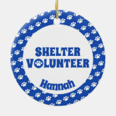 Blauer Schutz-Freiwilliger Keramik Ornament (Hinten)