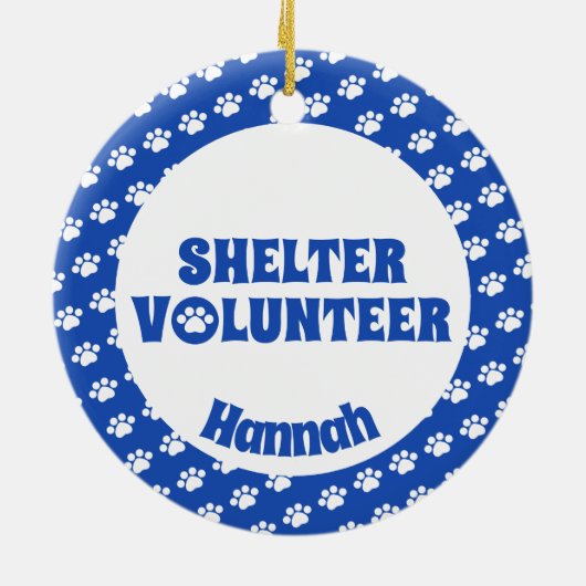 Blauer Schutz-Freiwilliger Keramik Ornament (Hinten)