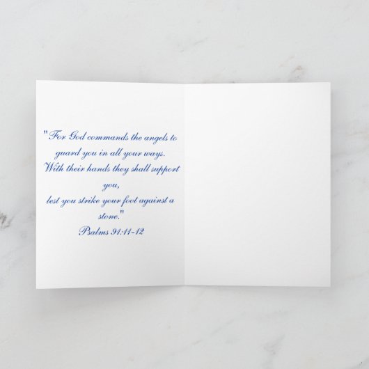 Blauer Schutzengel Feiertagskarte (Innenseite)