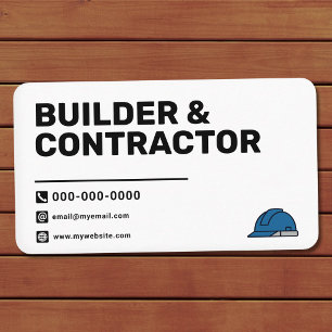 Blauer Schutzhelm - Bauunternehmer & Contractor Visitenkarte