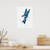 Blauer Schwalbenvogel Poster (Küche)
