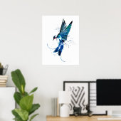 Blauer Schwalbenvogel Poster (Heimbüro)