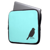 Blauer Schwalbenvogel Spatzen-Silhouette Chic Laptopschutzhülle (Vorderseite Links)