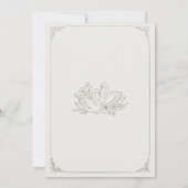 Blauer Schwan Hochzeitseinladung Einladung (Rückseite)