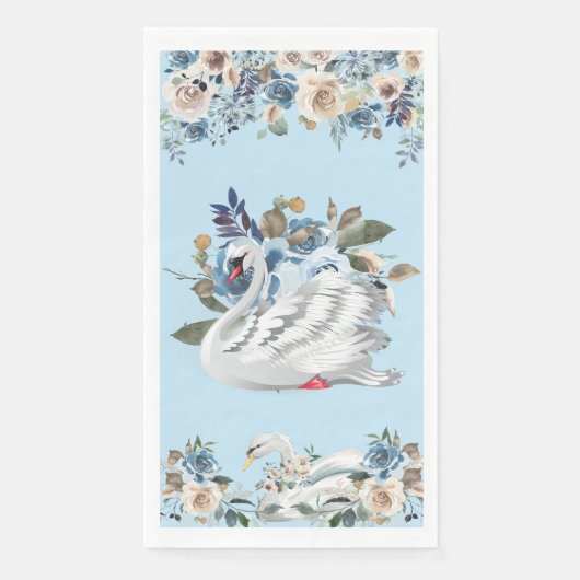 Blauer Schwan Papier Serviette (Vorderseite)