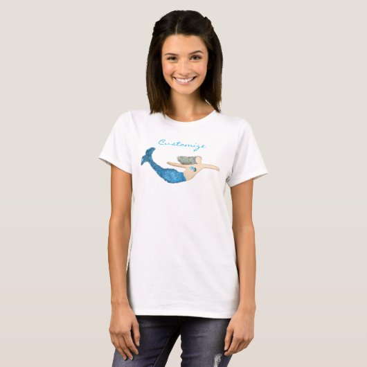 Blauer Schwanz Mermaid Schwimmbad Thunder_Cove T-Shirt (Vorne ganz)